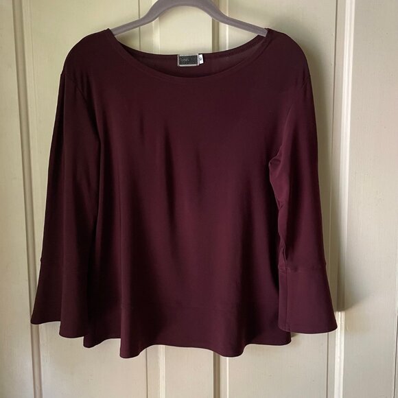 Symple Burgundy Ruffled Top - Picture 1 of 3